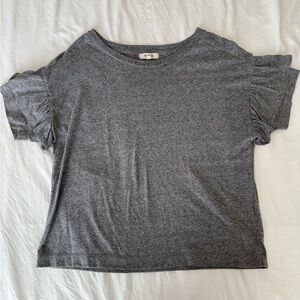 WOMENS Madewell Gray Ruffle Sleeve T-Shirt